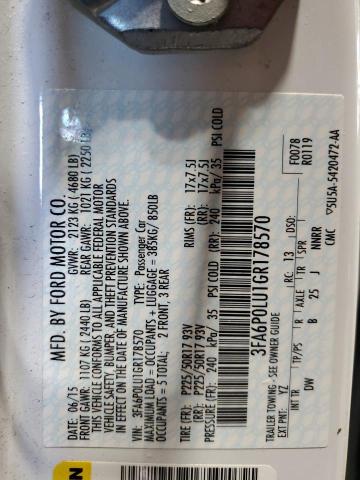 2016 FORD FUSION SE HYBRID 3FA6P0LU1GR178570