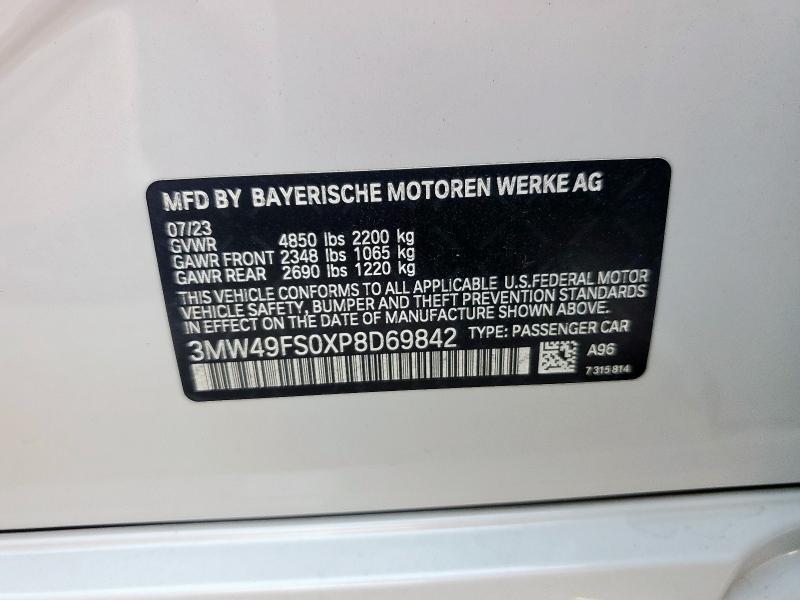 2023 BMW M340I 3MW49FS0XP8D69842