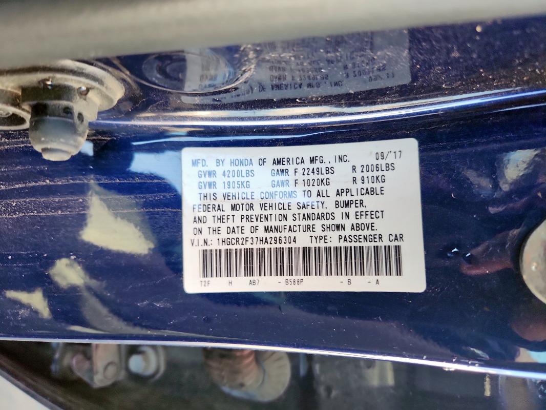 2017 HONDA ACCORD LX - 1HGCR2F37HA296304