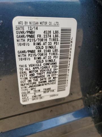 2015 NISSAN ROGUE SELE JN8AS5MV4FW751632