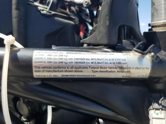 2016 DUCATI MONSTER ZDM1RBTS5GB022131