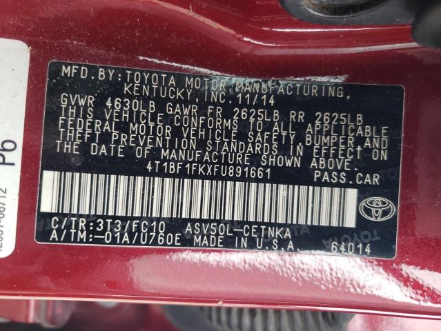 2015 TOYOTA CAMRY LE 4T1BF1FKXFU891661