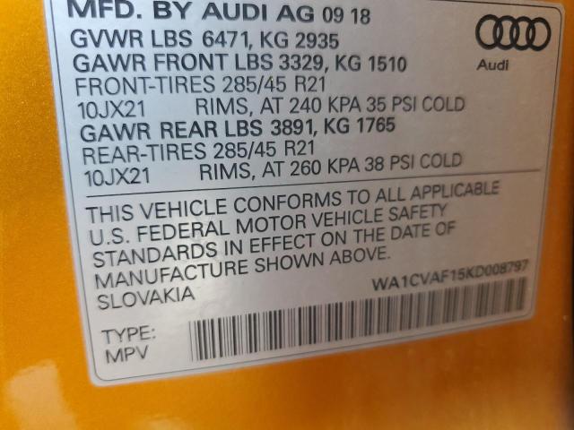 2019 AUDI Q8 PRESTIG WA1CVAF15KD008797