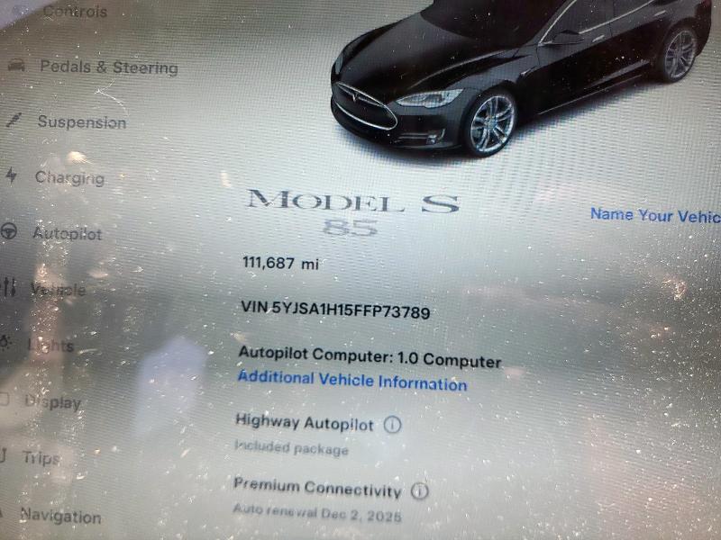 2015 TESLA MODEL S 85 5YJSA1H15FFP73789