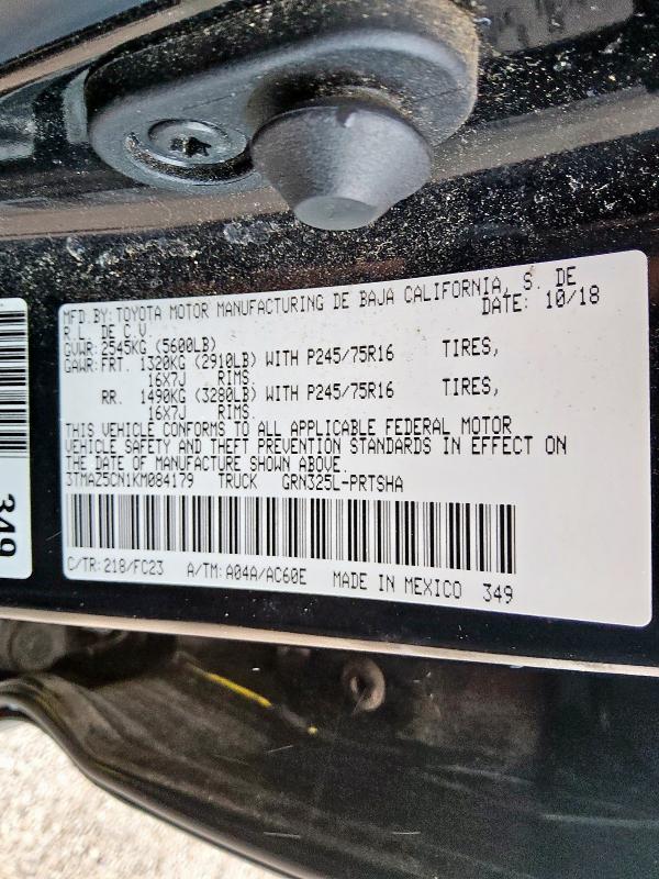 2019 TOYOTA TACOMA DOUBLE CAB 3TMAZ5CN1KM084179