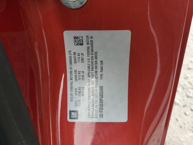 2015 CHEVROLET CAMARO LT 2G1FD3D38F9203990