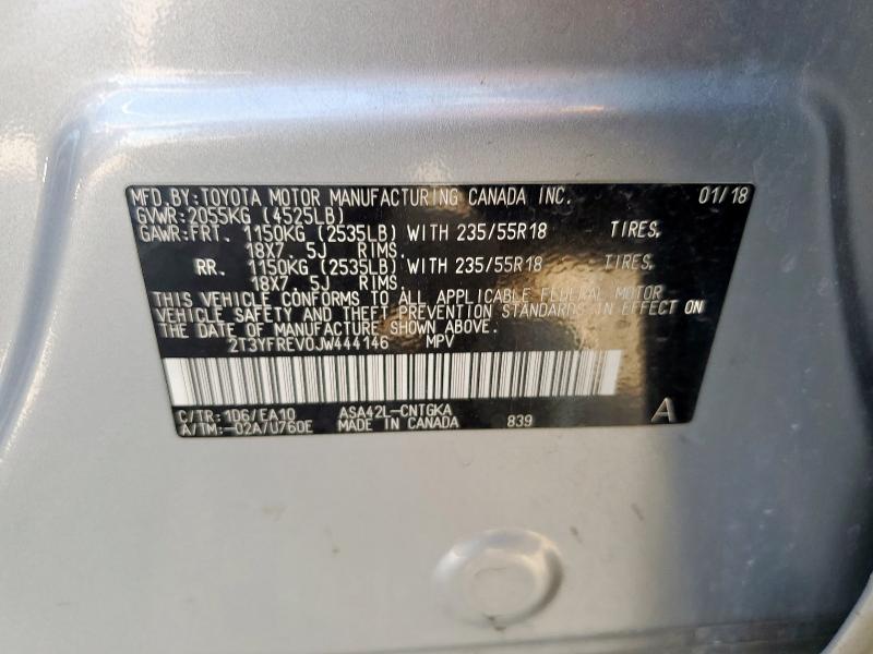 2018 TOYOTA RAV4 LIMITED 2T3YFREV0JW444146