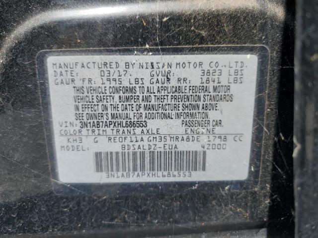 2017 NISSAN SENTRA SV 3N1AB7APXHL686553