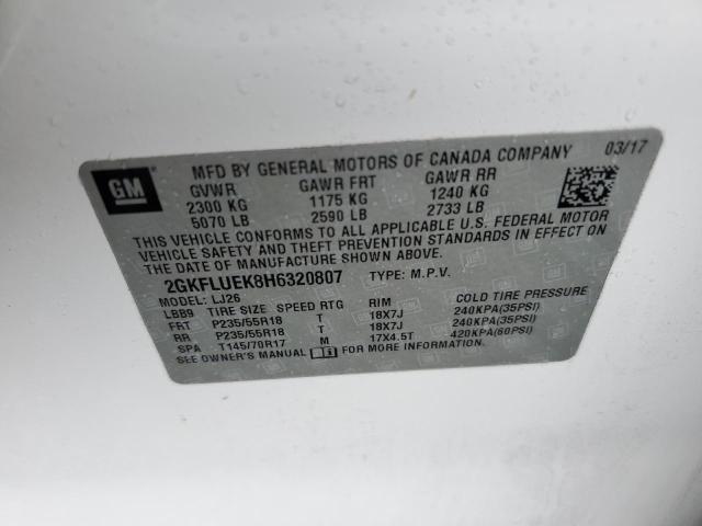2017 GMC TERRAINSLT 2GKFLUEK8H6320807