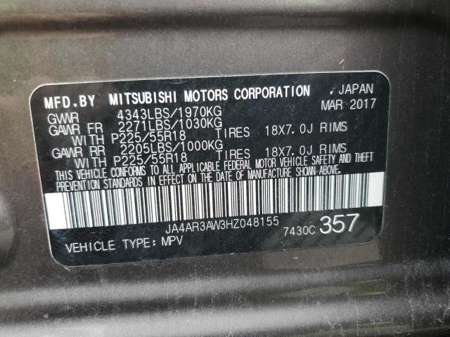 2017 MITSUBISHI OUTLANDER JA4AR3AW3HZ048155