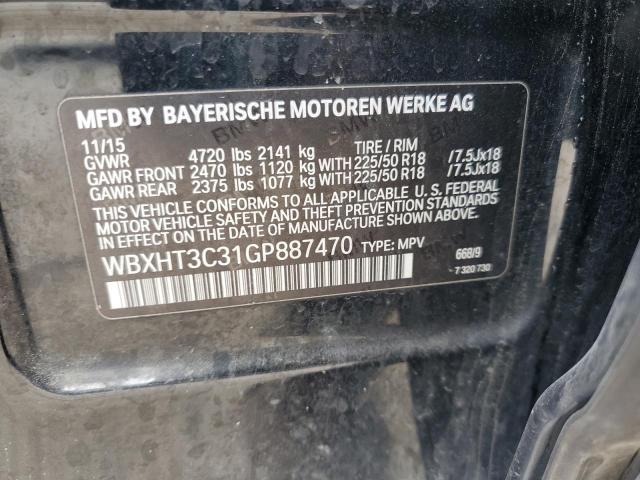 2016 BMW X1 XDRIVE2 WBXHT3C31GP887470