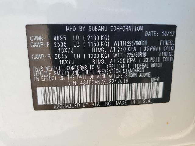 2018 SUBARU OUTBACK 2. 4S4BSANCXJ3247016