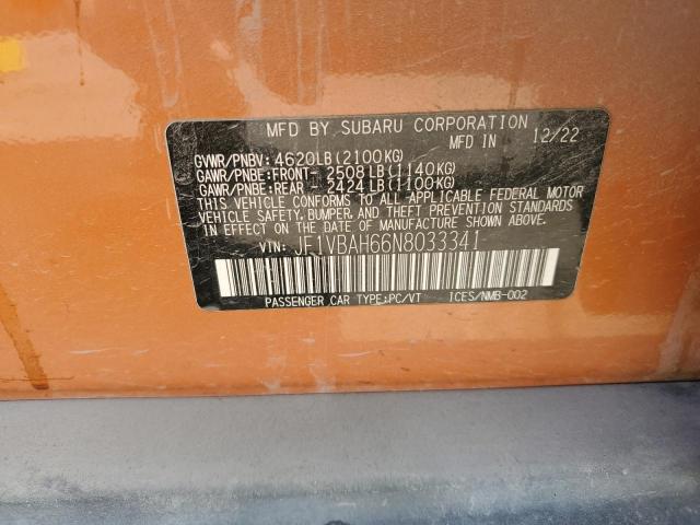 2022 SUBARU WRX PREMIU JF1VBAH66N8033341