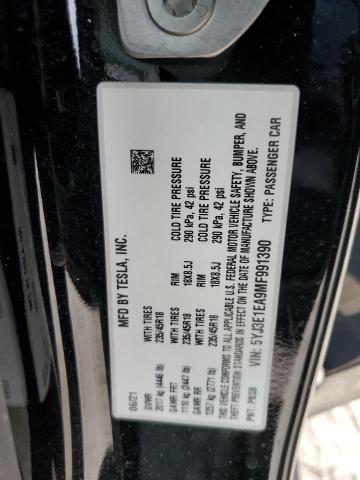 2021 TESLA MODEL 3 5YJ3E1EA9MF991390