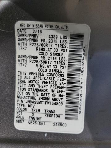 2015 NISSAN ROGUE SELE JN8AS5MT1FW154808