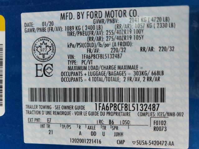2020 FORD MUSTANG GT 1FA6P8CF8L5132487
