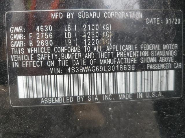2020 SUBARU LEGACY SPORT 4S3BWAG69L3018636