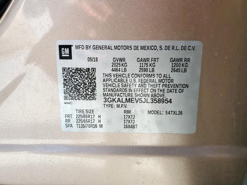 2018 GMC TERRAIN SL 3GKALMEV5JL358954