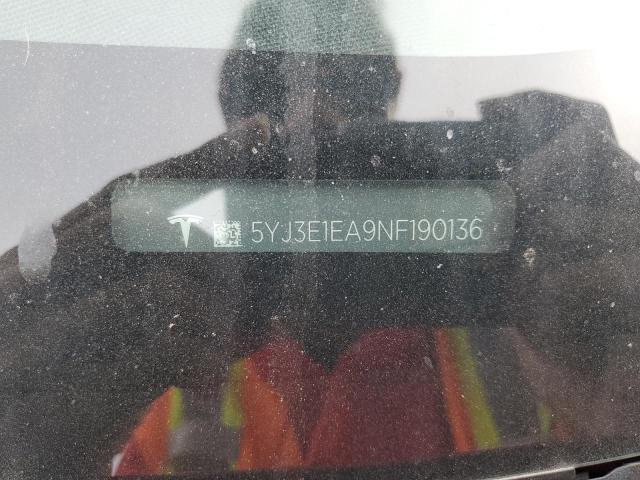 2022 TESLA MODEL 3 5YJ3E1EA9NF190136