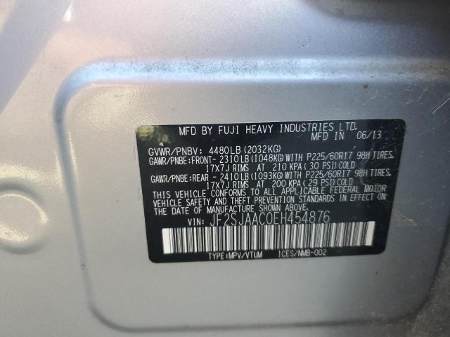 2014 SUBARU FORESTER 2 - JF2SJAAC0EH454876