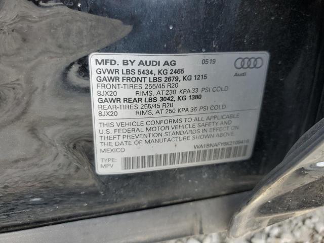 2019 AUDI Q5 PREMIUM WA1BNAFY6K2109416