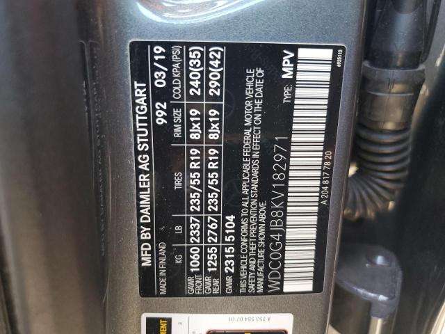 2019 MERCEDES-BENZ GLC 300 WDC0G4JB8KV182971
