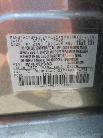 2018 NISSAN SENTRA S 3N1AB7AP2JY243404