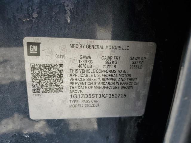 2019 CHEVROLET MALIBU LT - 1G1ZD5ST3KF151715