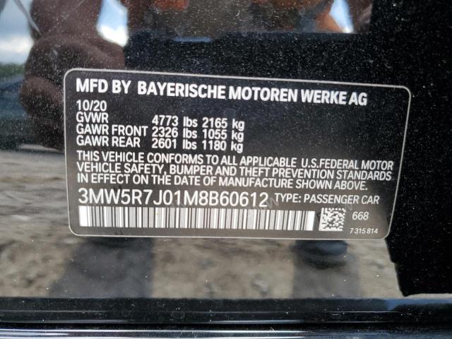 2021 BMW 330XI 3MW5R7J01M8B60612