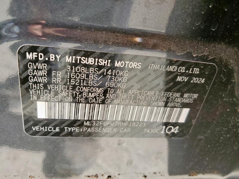 2024 MITSUBISHI MIRAGE G4 ES ML32FUFJ7RHF18223