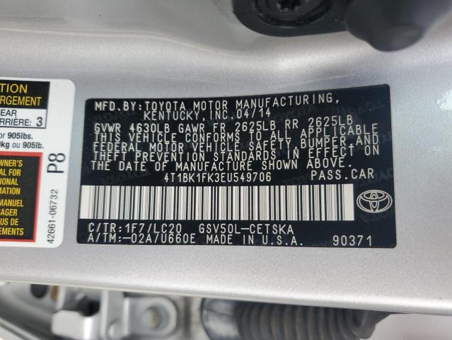 2014 TOYOTA CAMRY SE - 4T1BK1FK3EU549706
