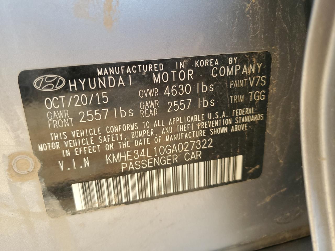 Lot #3217348730 2016 HYUNDAI SONATA HYB
