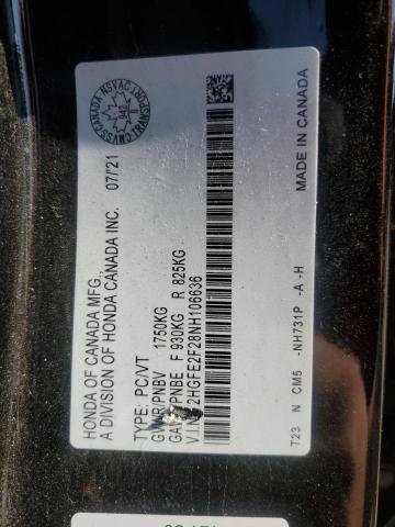 2022 HONDA CIVIC LX - 2HGFE2F28NH106636