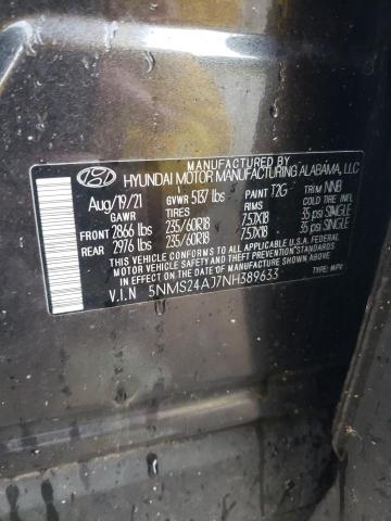 2022 HYUNDAI SANTA FE SEL 5NMS24AJ7NH389633