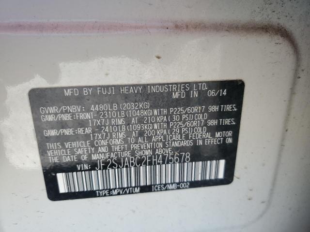2015 SUBARU FORESTER 2 JF2SJABC2FH475678