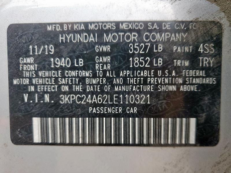 2020 HYUNDAI ACCENT SE 3KPC24A62LE110321