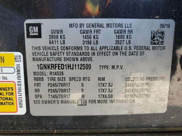 2017 CHEVROLET TRAVERSE L 1GNKRFED1HJ112509