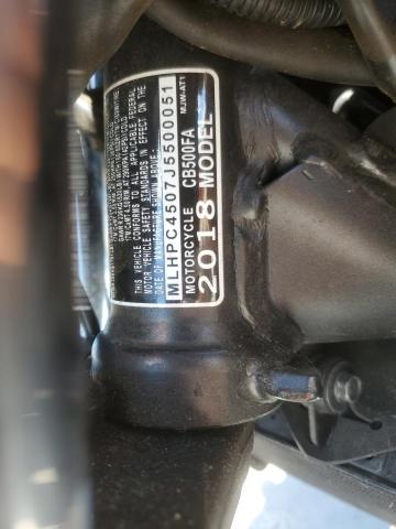 2018 HONDA CB500 FA - MLHPC4507J5500051