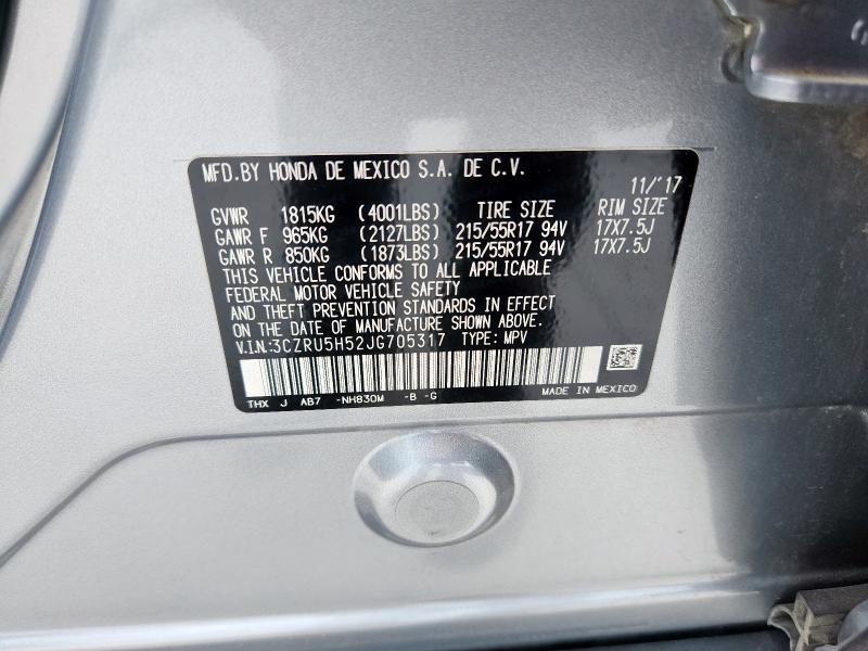 2018 HONDA HR-V EX 3CZRU5H52JG705317