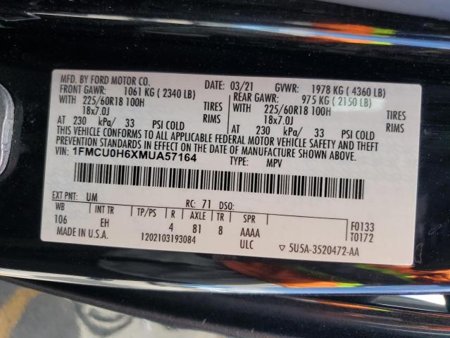 2021 FORD ESCAPE SEL 1FMCU0H6XMUA57164