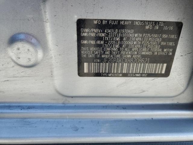 2017 SUBARU CROSSTREK JF2GPAKCXH8208621