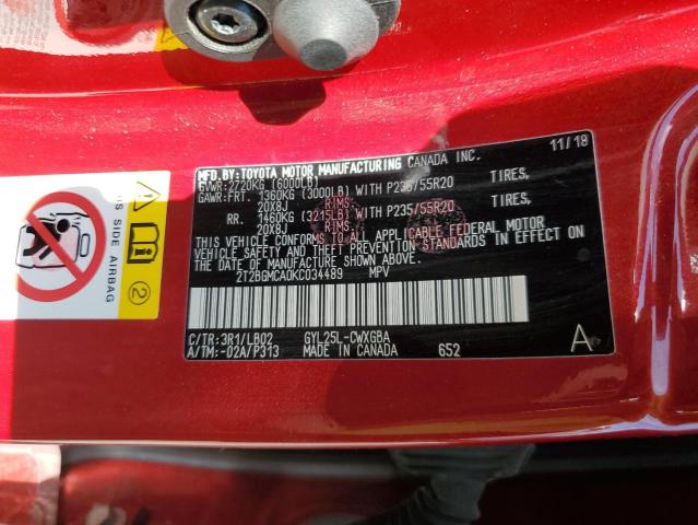 2019 LEXUS RX 450H BA 2T2BGMCA0KC034489