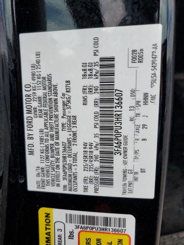 2017 FORD FUSION SE PHEV 3FA6P0PU3HR136607