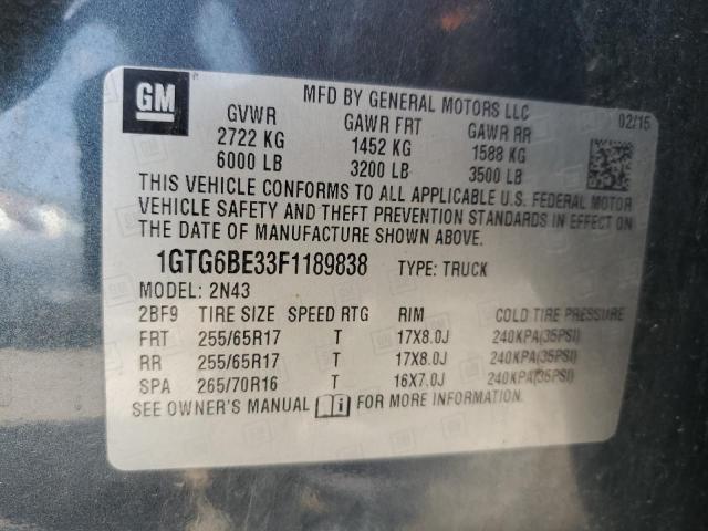 2015 GMC CANYON SLE 1GTG6BE33F1189838