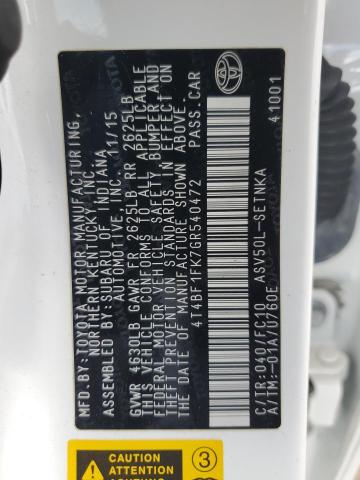 2016 TOYOTA CAMRY LE 4T4BF1FK7GR540472