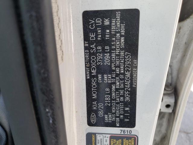 2021 KIA FORTE FE 3KPF24AD5ME279357