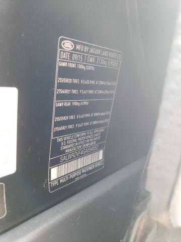 2016 LAND ROVER RANGE ROVE SALWR2VF4GA554552