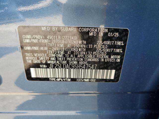 2025 SUBARU FORESTER JF2SLDAC9SH547547