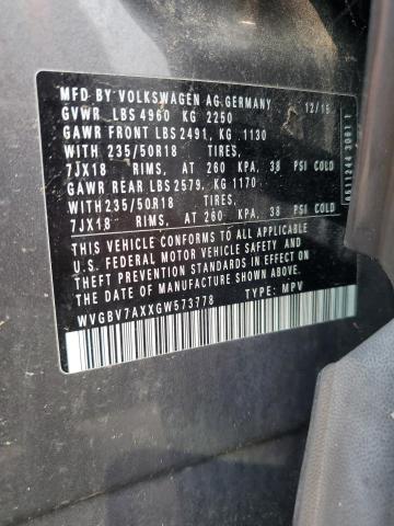 2016 VOLKSWAGEN TIGUAN S - WVGBV7AXXGW573778