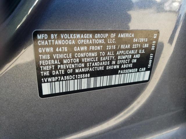 2013 VOLKSWAGEN PASSAT SE - 1VWBP7A35DC125566